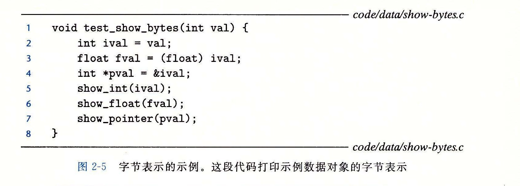图 2-5 字节表示的示例